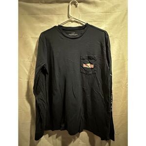 Vineyard Vines  MARGARITA ‎  Navy Crew Neck Pocket Long Sleeve T-Shirt Small